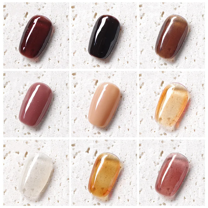  Новое поступление ногтей Янтарный Гель-лак карамельные цвета глазурованный Цветущий