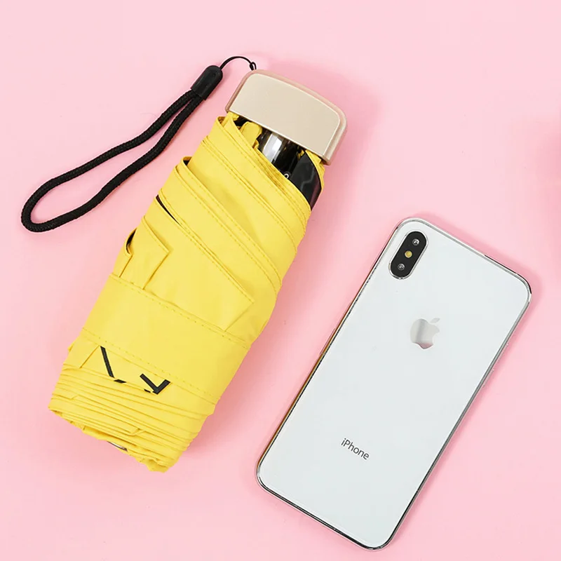 Drop Shipping personalized black UV coating pongee mini capsule pocket umbrella