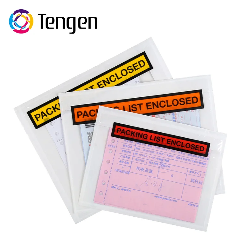 Customized Waterproof Shipping Label Envelopes Packing List Invoice Enclosed Slip Pouch