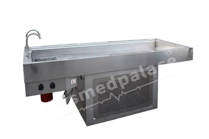 Multi-Height Embalming Table Mobile and Stationary Tables Designed to Hold Cadavers During Autopsy Procedures