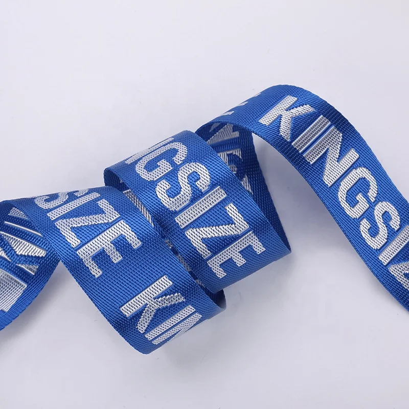 Custom Letter Jacquard Printed Straps Heavy Nylon Webbing For Bags