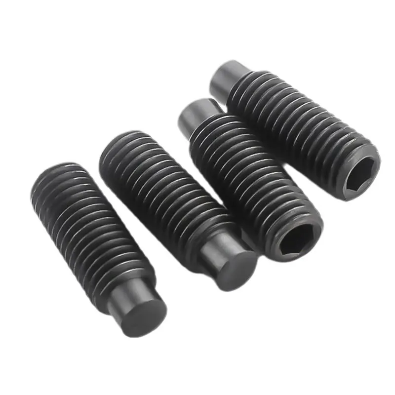 DIN915-45H m3 m4 m5 m6 m8 m10 m12 alloy steel hex socket black screws and convex end flat head set screw