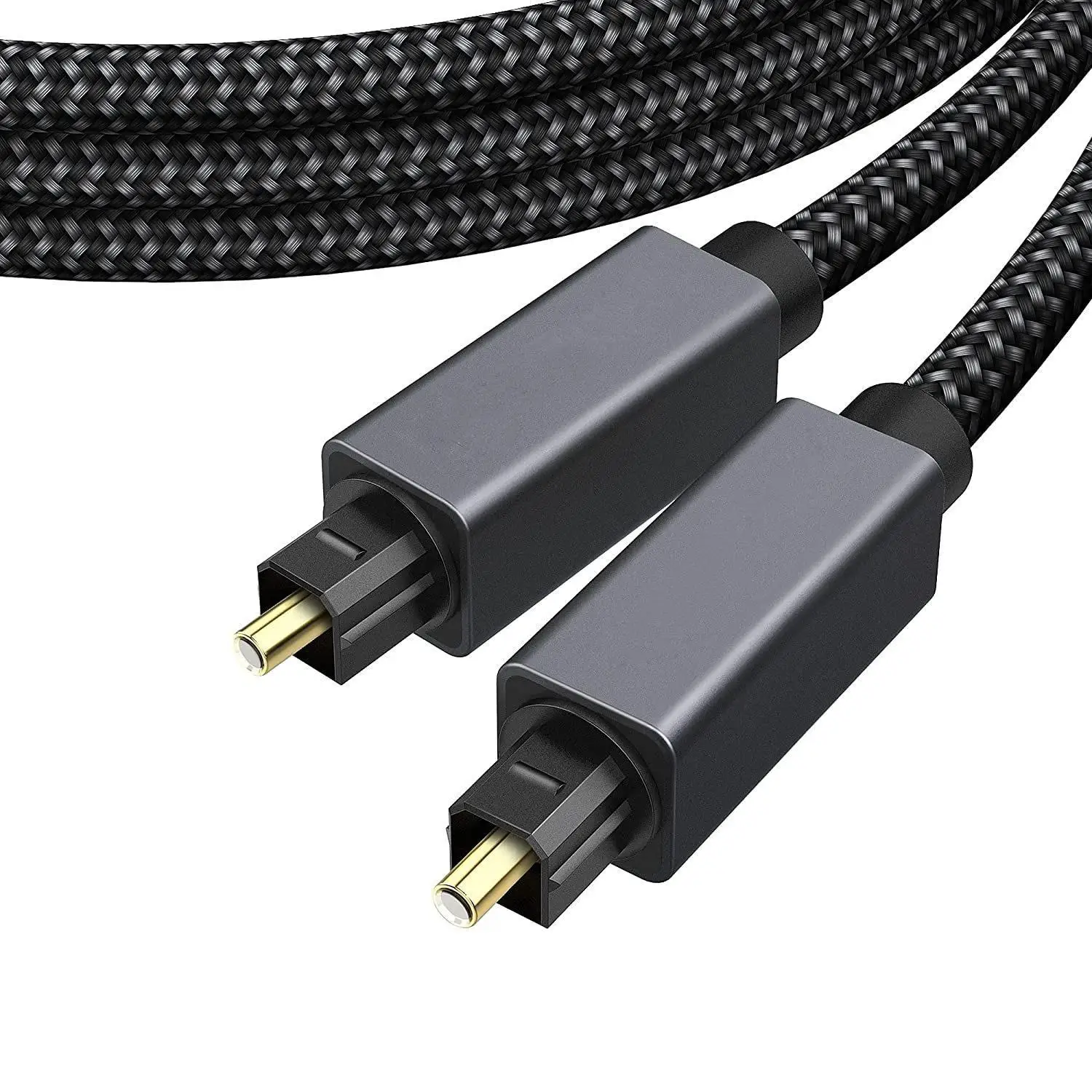 Optical Audio Cable Digital fiber Audio SPDIF5.1/7.1 Slim Braided Fiber Audio Cable Digital Optic Cord Toslink Aluminum Shell