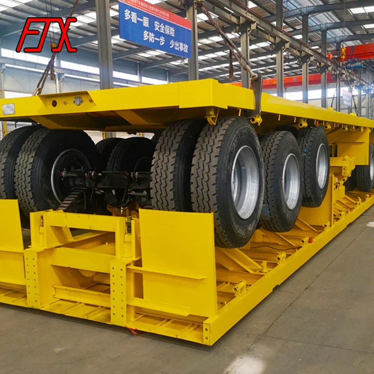 Container transport vehicles can transport 40 tons to 80 tons on flat plates, with customizable length, width, and height