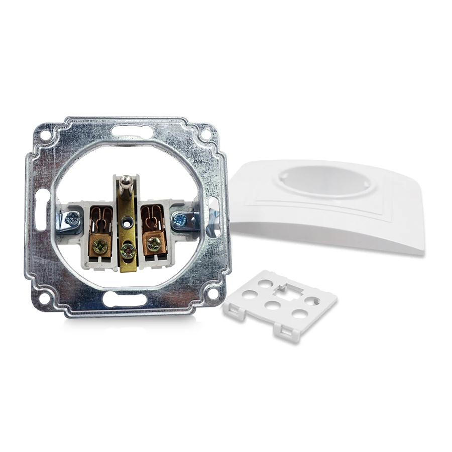 Hot sale Eu type wall socket 220V 16A white pc panel copper high quality french socket 10 years warranty