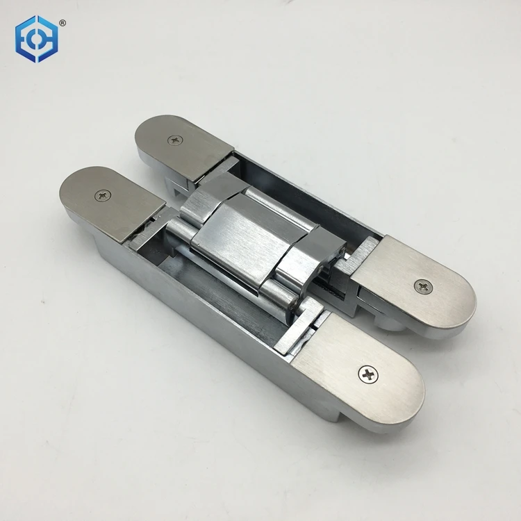 3D Adjustable Cross Door Hinges Invisible Concealed Hinges Hidden Hinge Bearing Zinc Alloy 80KG/2PCS for Folding Door Kitchen