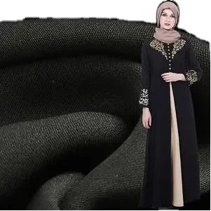 2023 newest wholesale 100% polyester abaya fabrics nida black/formal black/ Muslim female dress dubai abaya