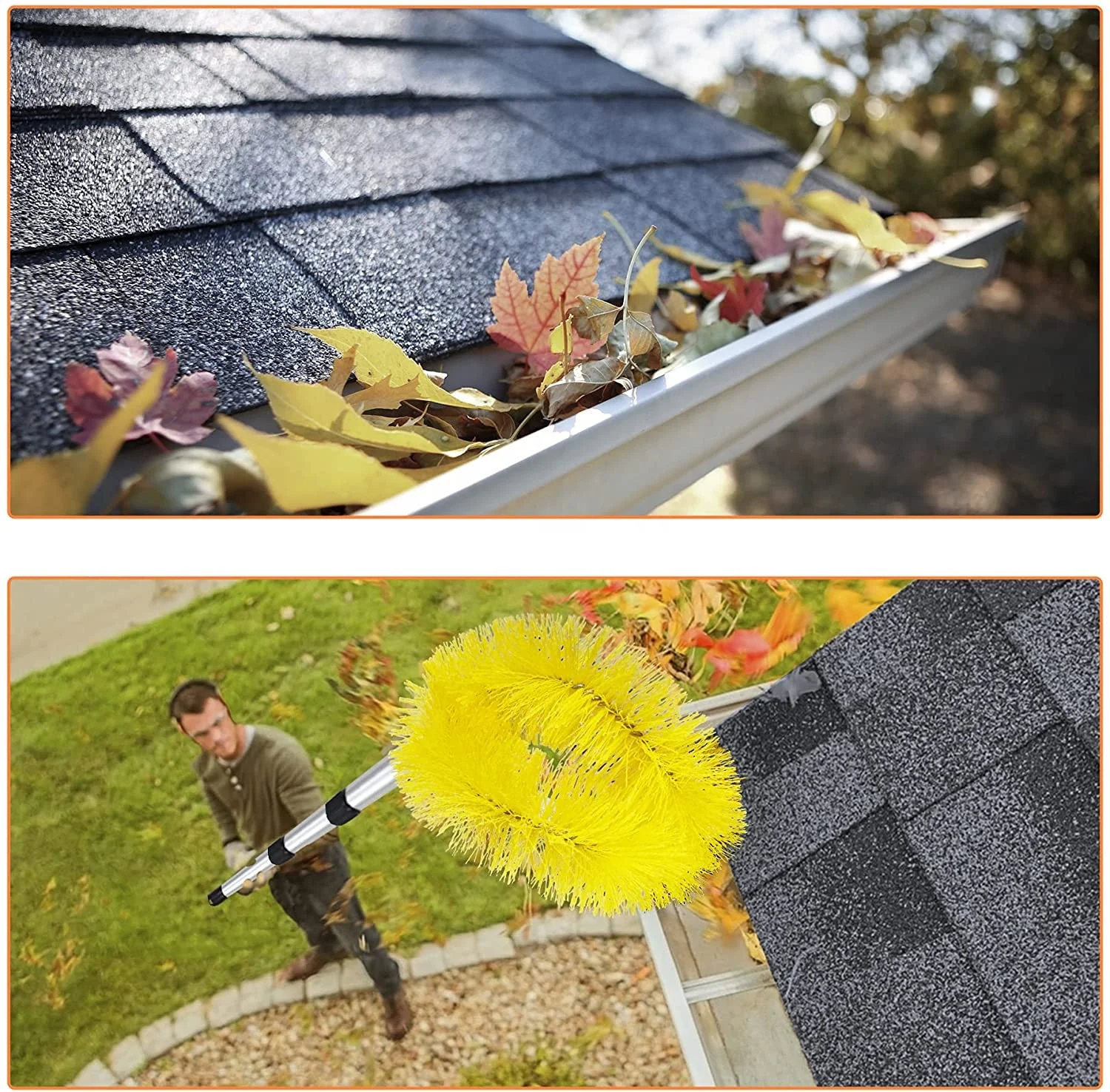 The New Telescopic Pole Easy Adjustable Cleaning Brush Gutter Guard cleaning Gutter