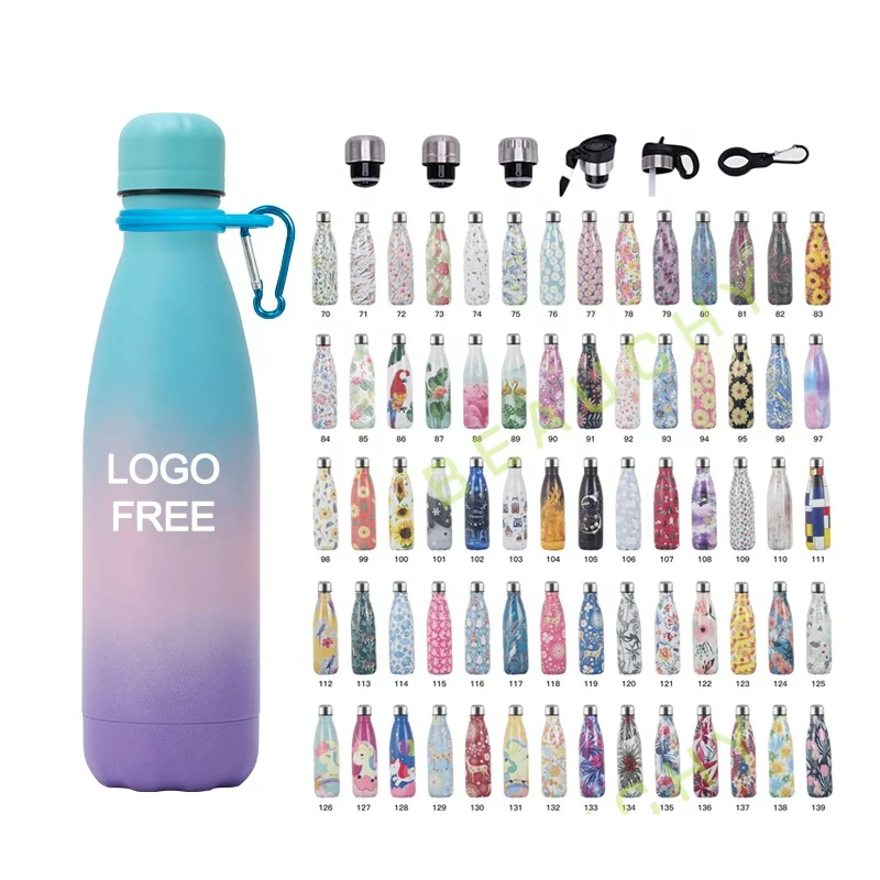 Beauchy Customizable Logo Metal Stainless Steel Water Bottle Custom Logo Promotion Gift Custom 500ml Sport Water Bottle