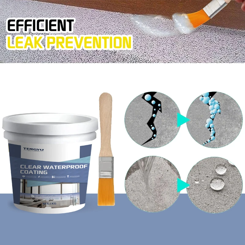 Bathroom Cement Concrete Waterproofing Material Waterproof Agent Invisible Coating Paste Sealant
