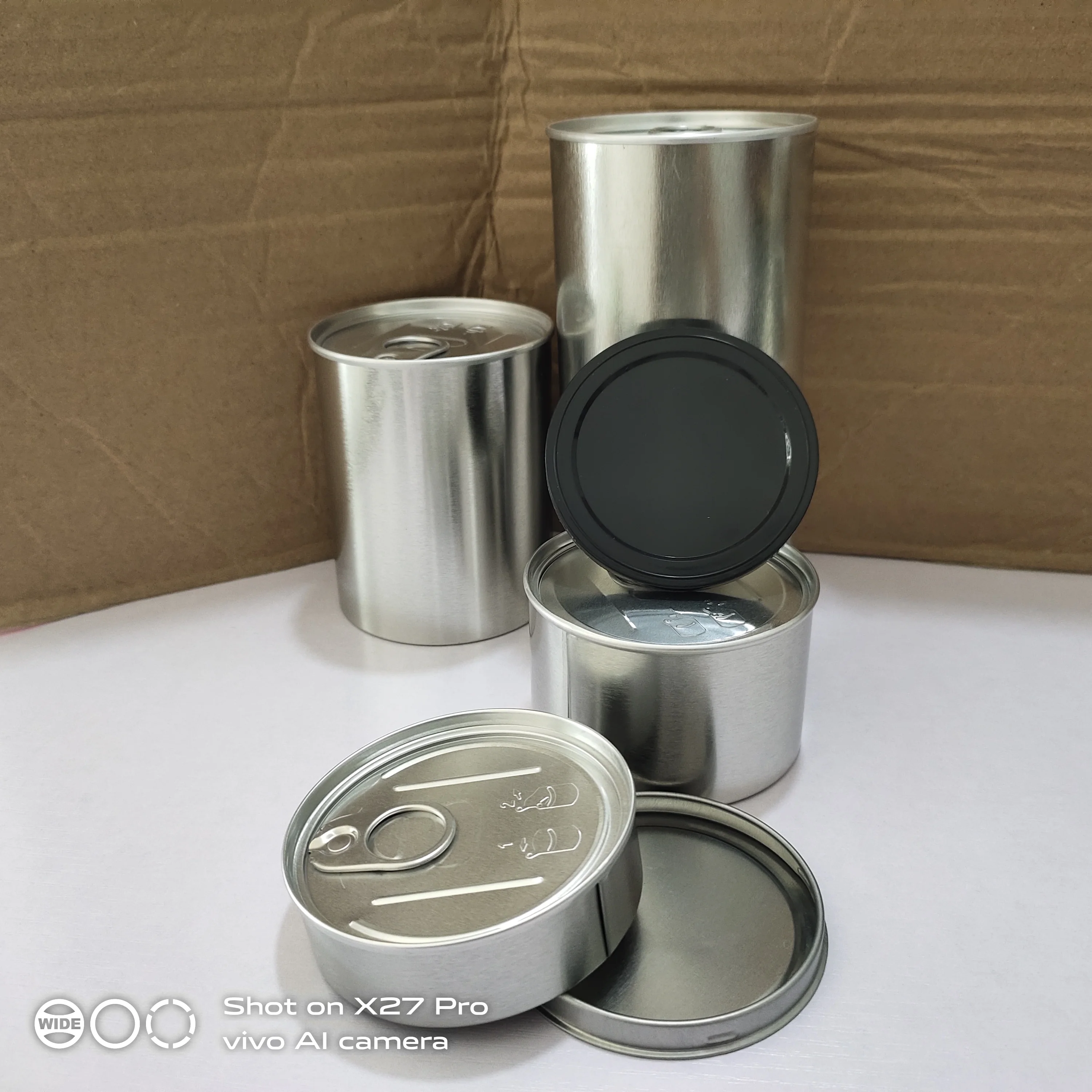 
best factory price for 3.5g/7g press tin cans-push bottom in pressitin cali tin tuna cans and custom labels 