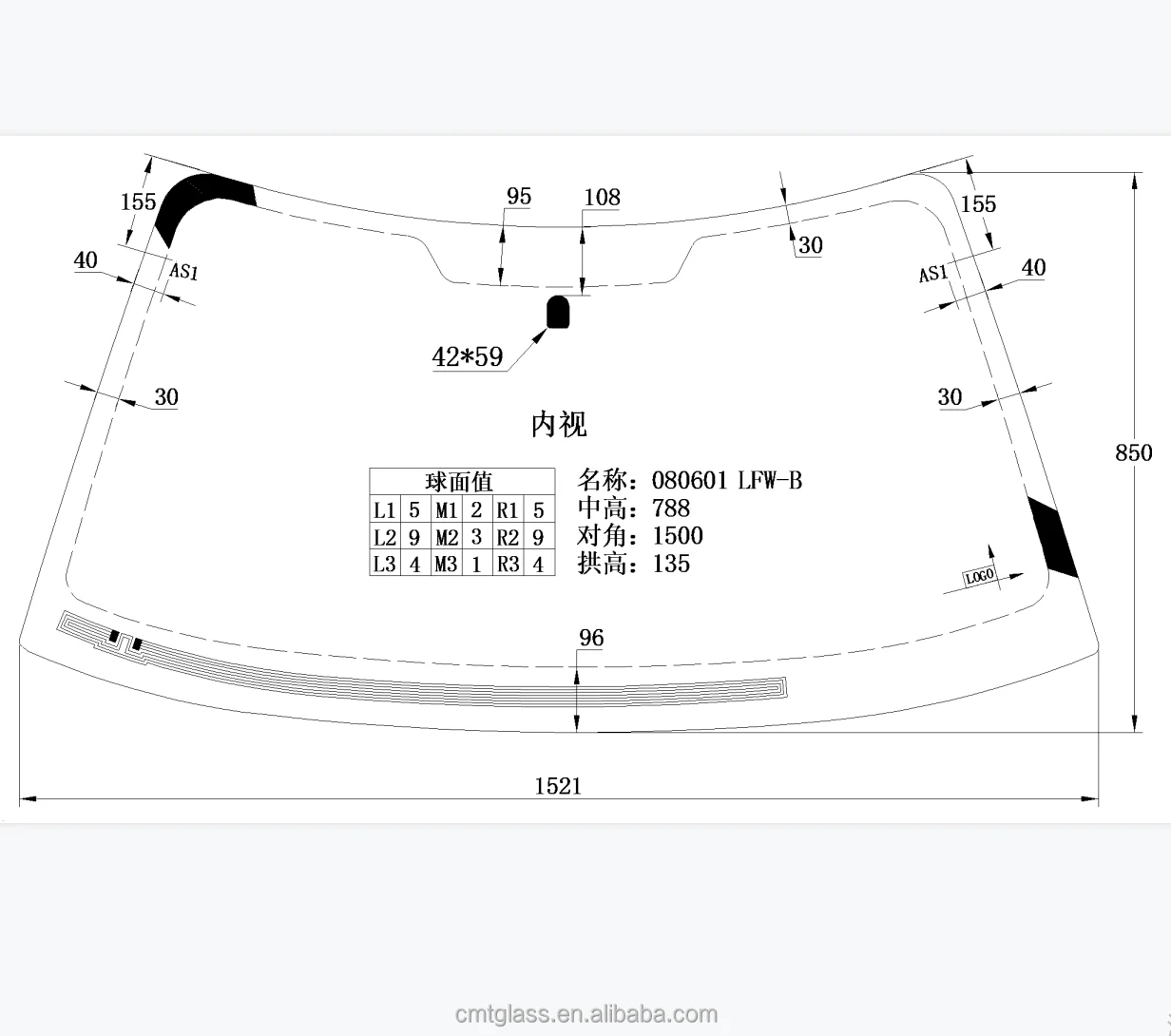 Hiace Van 2019 Front Windshield Window Glass 1702X954MM Wide body Rear Windshield 1746*570MM