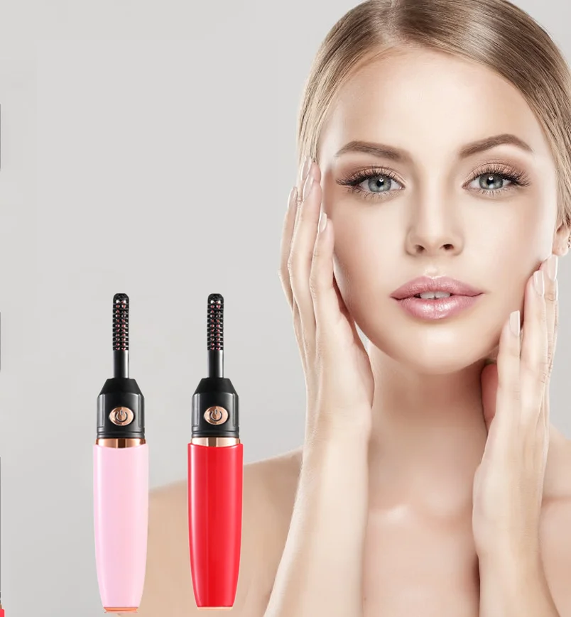 Makeup Tool USB Rechargeable Fast Heating Electric Eyelash Curler with Indicator Light