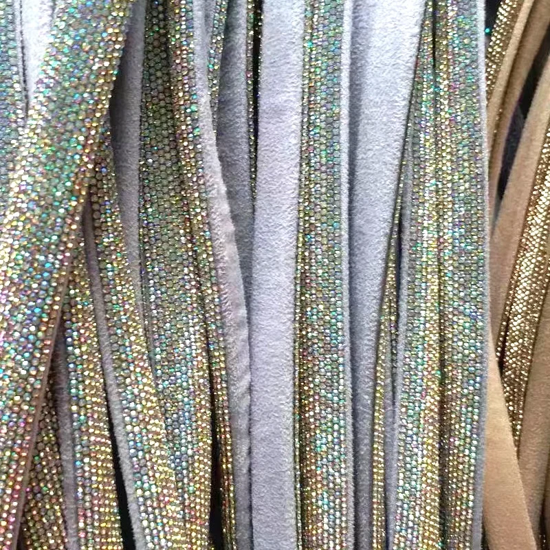 R009 Factory supply rhinestone strips shoes decoration crystal rope cord for sandals