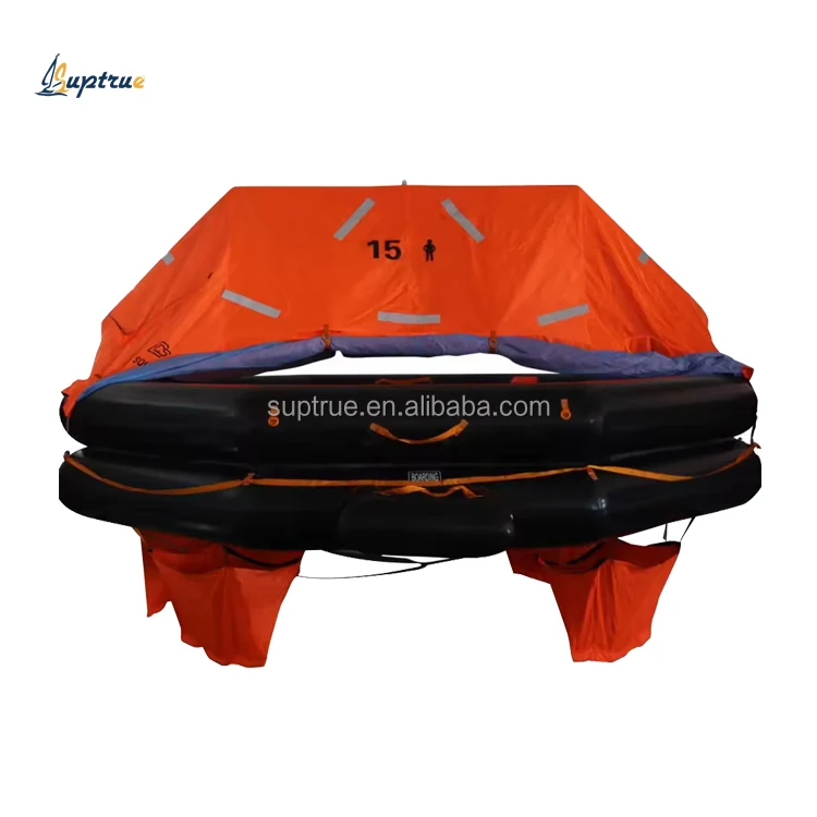 Wholesale price safety equipment  inflatable  15 person solas marine life raft for vessel