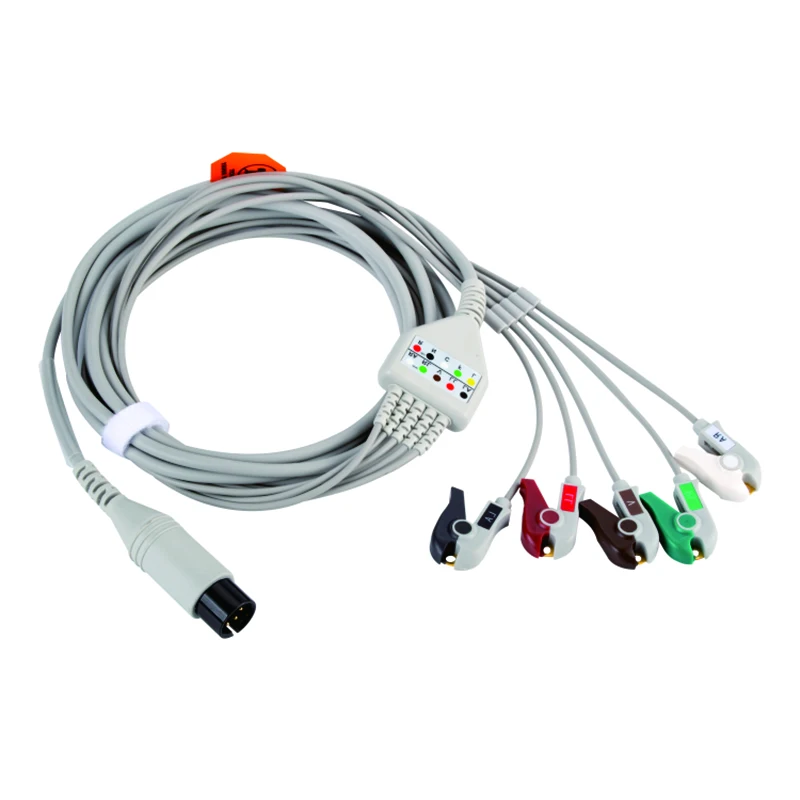 Hot Sale Mindray One Piece 6Pin 5 Lead Wires with Clips AHA ECG Cable