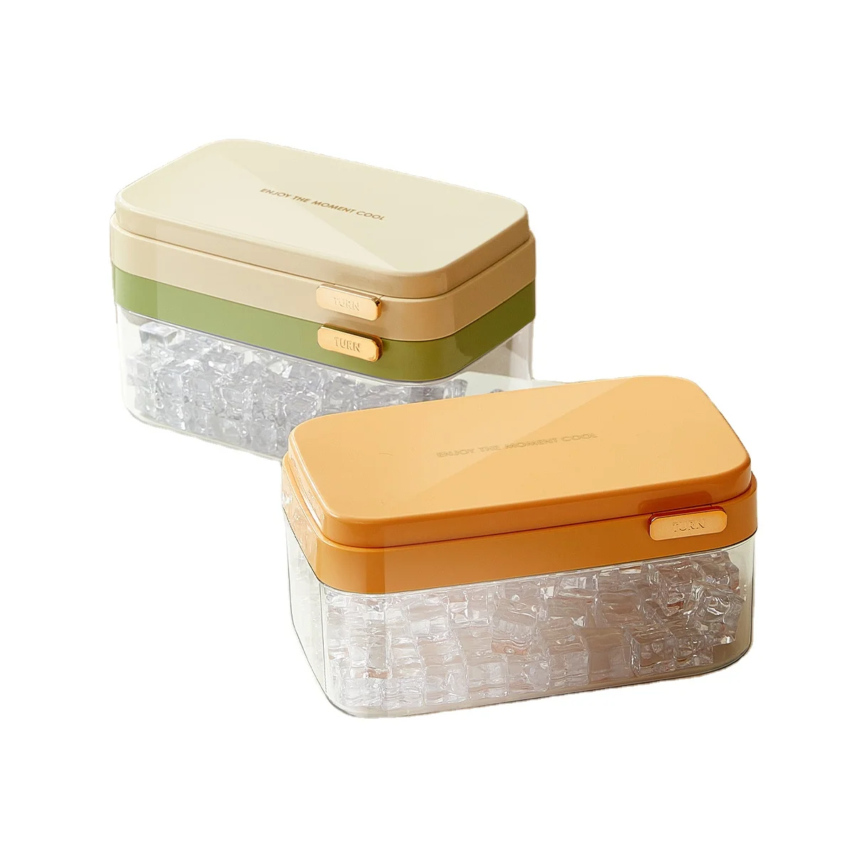 Food Grade Large Capacity Ice Grid Set 2 Layers Mold Ice Lattice With Scooper and Freeze Container Ice Making Box