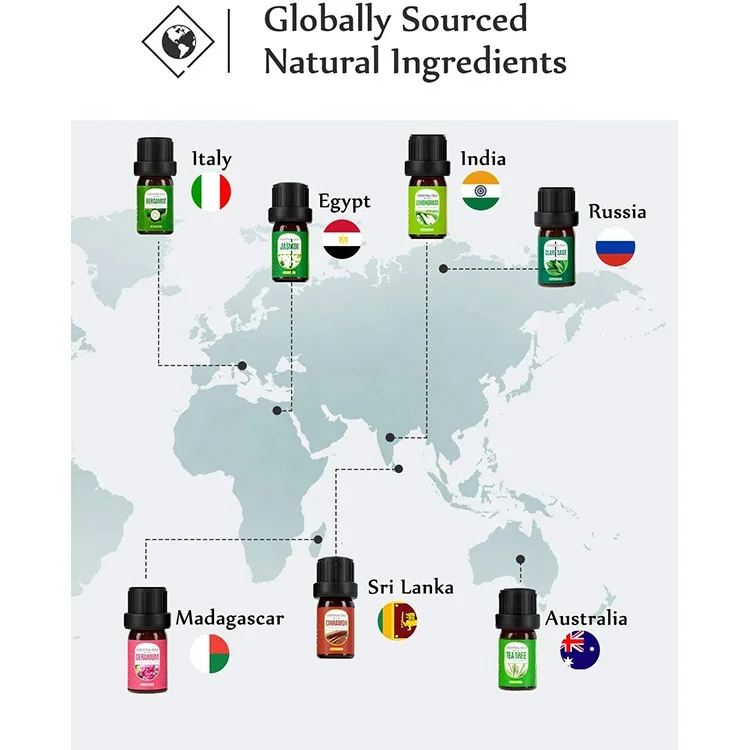 
100% Natural Organic Flower Extract Body Massage Relax Fragrance Essential Oil Skin Care 12 Pcs Kit 