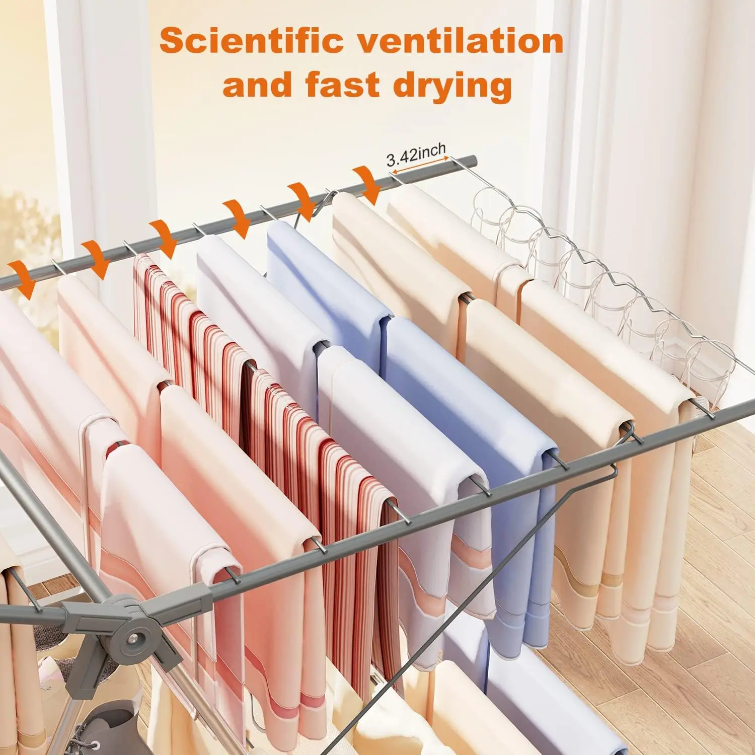 Competitive Price Folding Clothes Drying Rack Indoor Collapsible Stand Garment Rack For Laundry