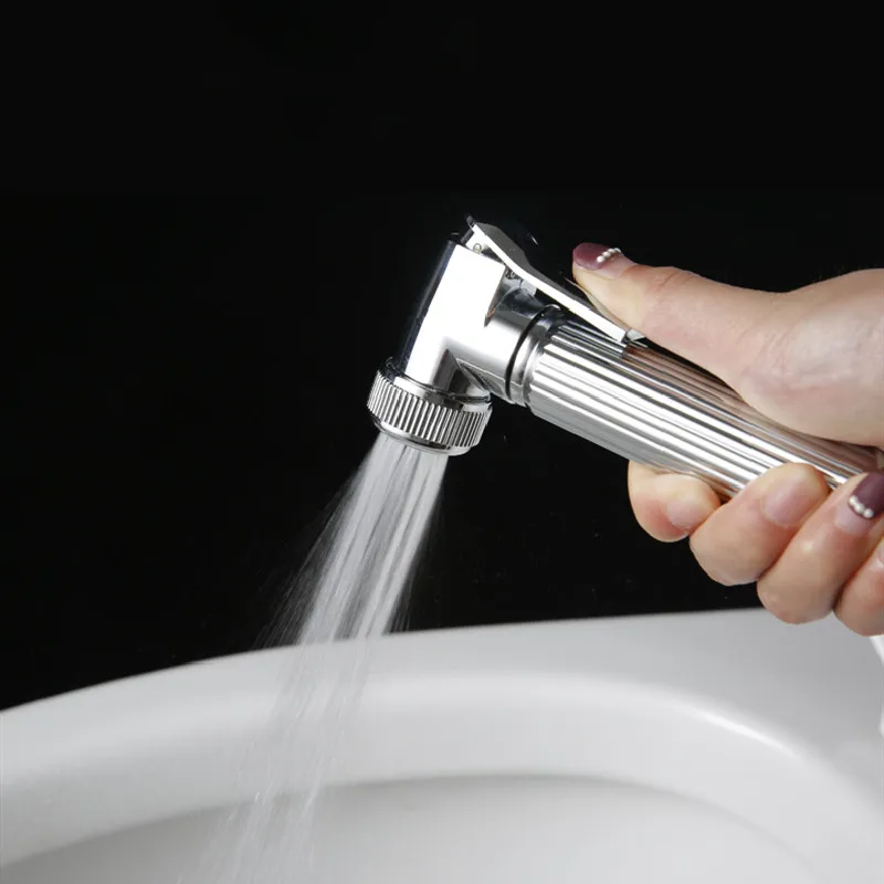 Bathroom Toilet Chrome Brass Sprayer Portable Handheld Bidet Shattaf for Muslim