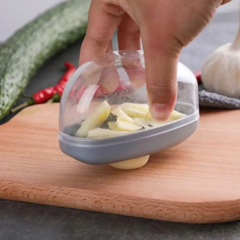 2 in 1 Garlic Press Dual Function Garlic Mincer Slicer Crusher Cutter Mincer and Storage Container kitchen gadget