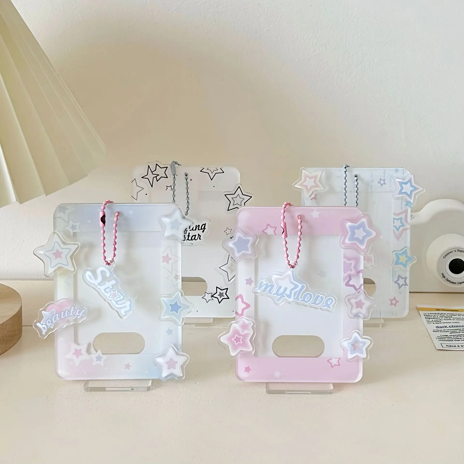 Custom design acrylic photo card holder keychain credit card acrylic holder keychain acrylic card holders