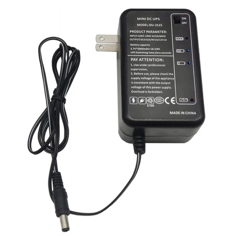 Mini Adjustable UPS AC/DC 12V 9V 5V2A 5000mAh Lithium Battery Backup Wifi Router CCTV Portable Power Monitoring Supply adapter