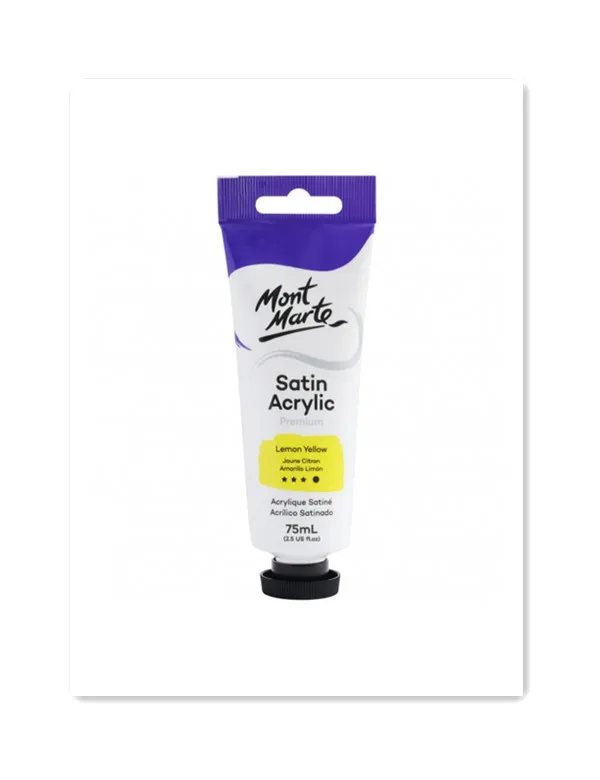 Mont Marte Satin Acrylic 75ml - Lemon Yellow artist acrylic paint