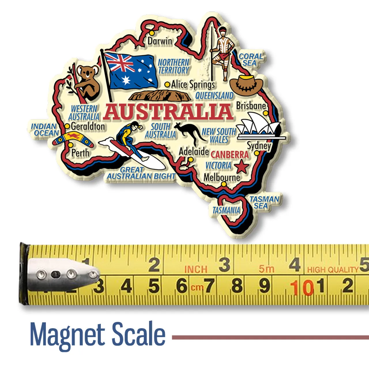 High Quality Australia Jumbo Country Map Metal Fridge Magnet Collectible Souvenirs