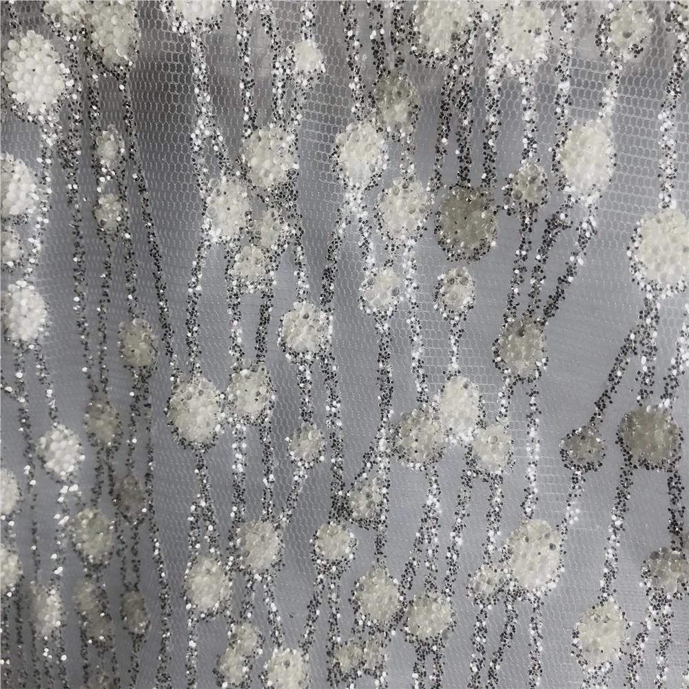 Polyester shiny colorful sequins fabric for women dress