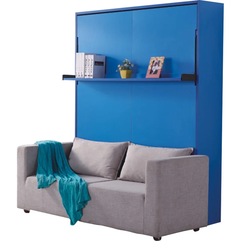 Beds Factory Supply  Murphy Wall Bed With Mobile Sofa Transformable Folding Sofa Wall Wood Bed