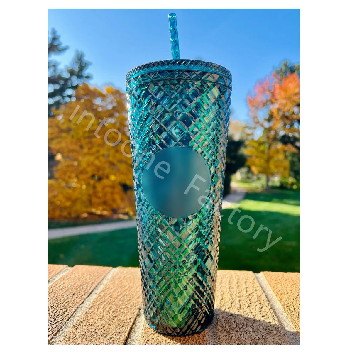 2022 New Item  Retro Jeweled  Aluminum Colored stud Tumblers Cups  cold tumblers for Christmas Holiday