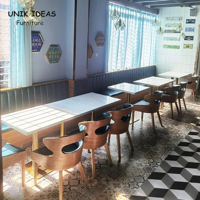 Furniture Sets Sofa Booth Seating Cafe Fast Food Design and Table Wholesale Restaurant Set