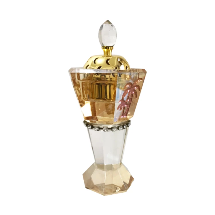 Incense Cones or Coils Burner Holder Tabletop Centerpieces Islam Style K9 Crystal Customize Luxury K9 Crystal,crystal Polished