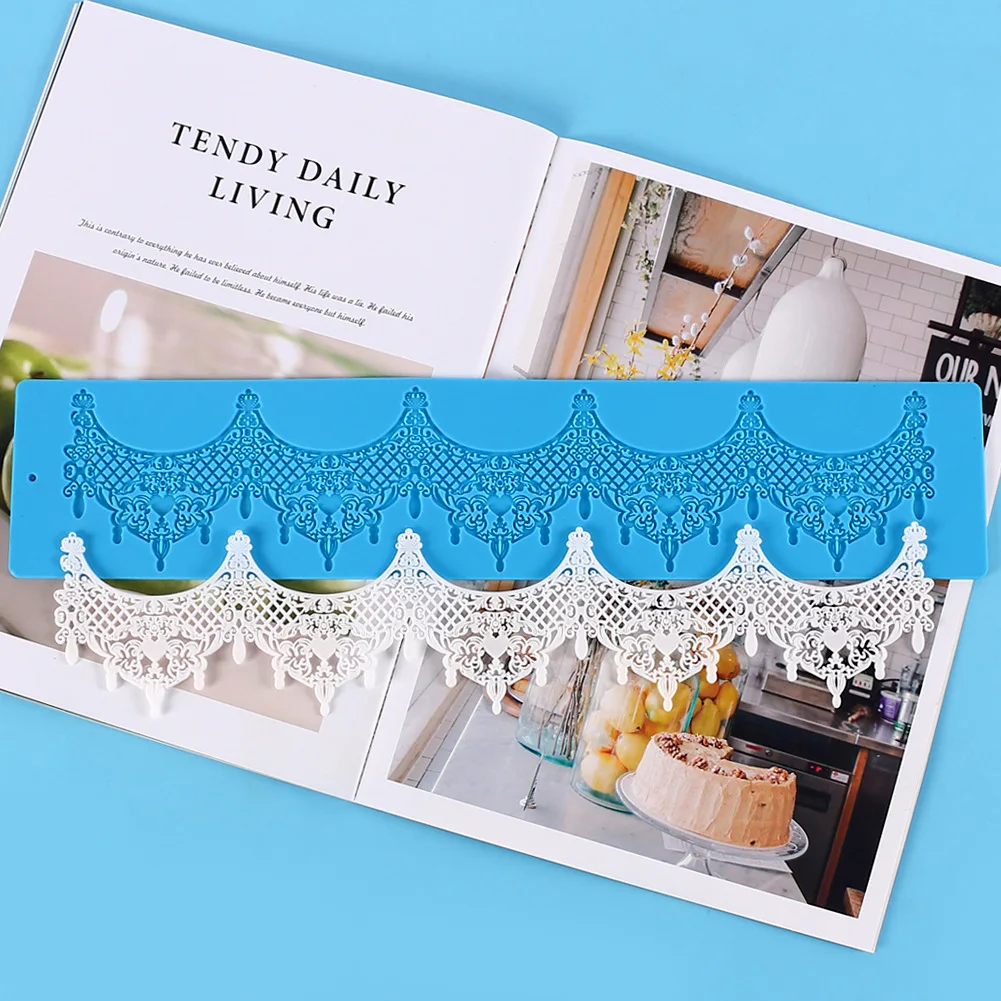 Lixsun Cake Baking Candy Gummy Sugar Craft Fondant Pastry Polymer Clay Silicone Flower Cake Decoration Supplies Lace Mat