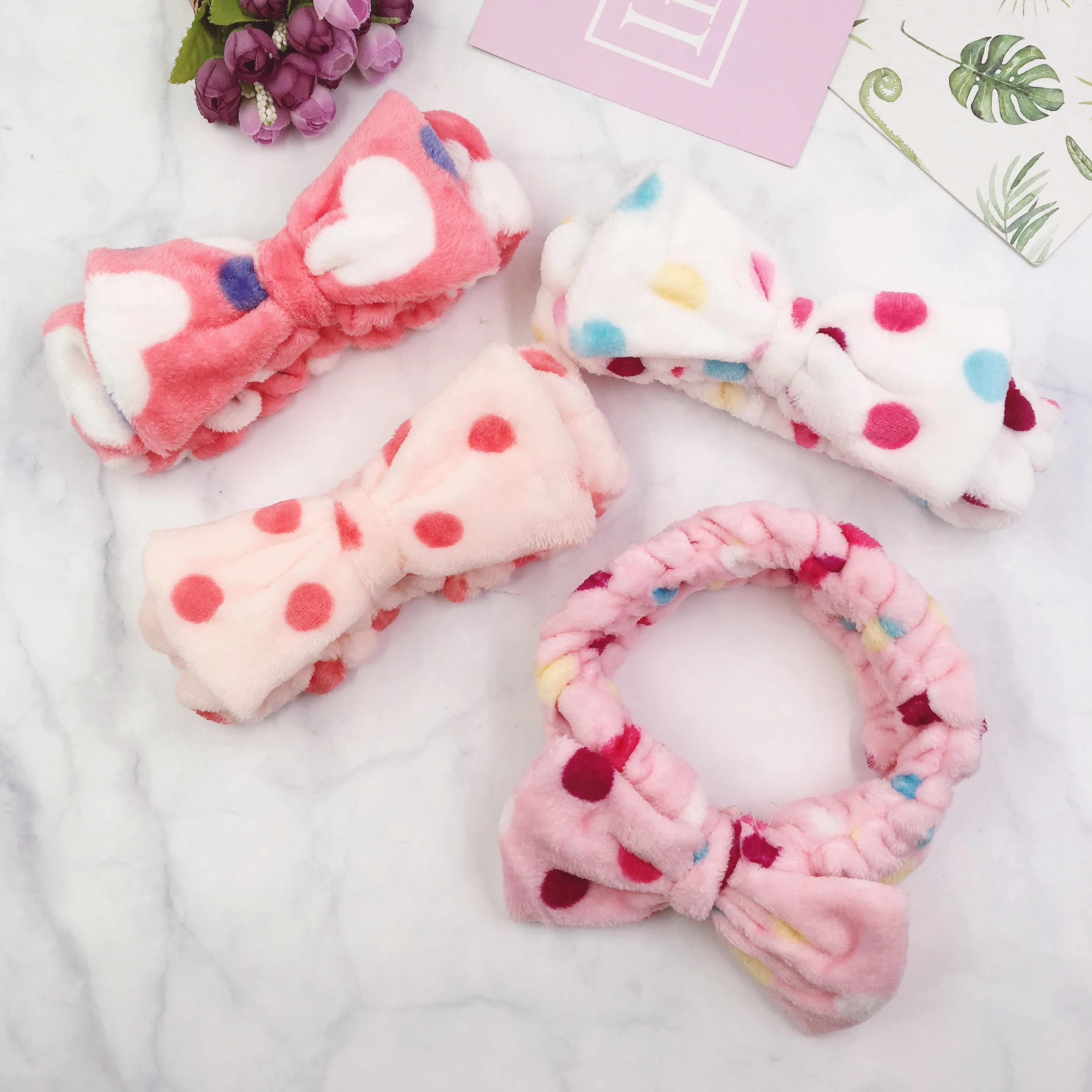 Wholesale Cute Colorful Design Elastic Headband Plush Butterfly Hair Band