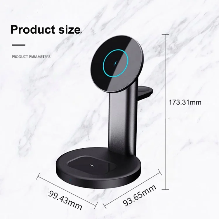 
New concept 3 in 1 magsafe fast wireless charger dock for phone watch headset 