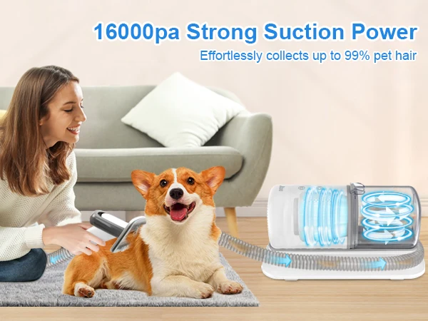 8 in 1 multi-functional electrical pet hair trimmer machine grooming vacuum kit for pets