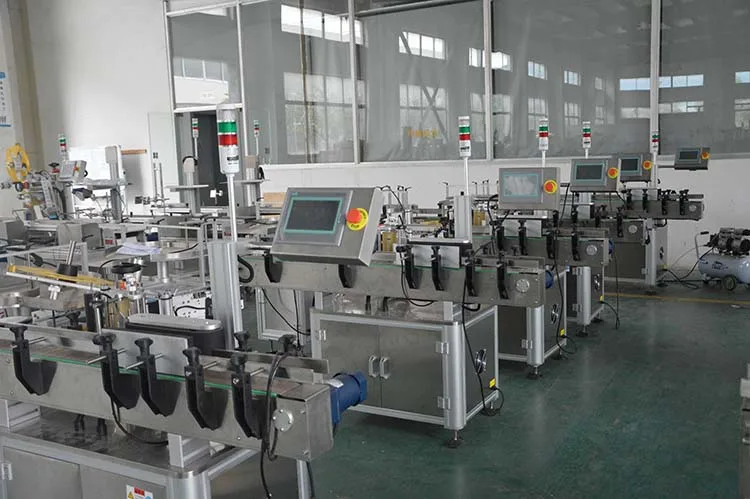 automatic bottle placing fermented bean curd receiving are completed labeling