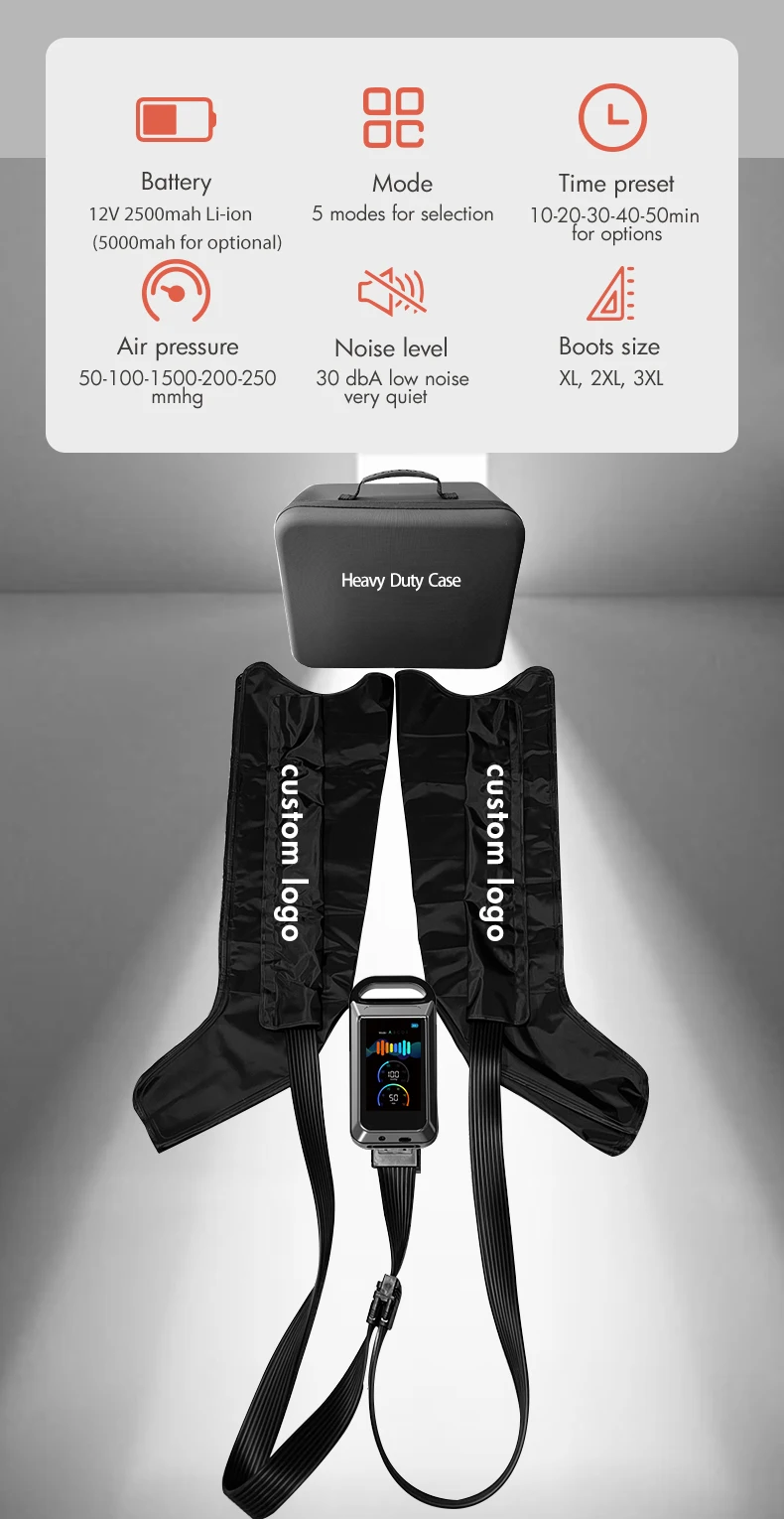 5000mah heat cold sport compression therapy machine boots air recovery boots therapy system leg air compression boots recovery