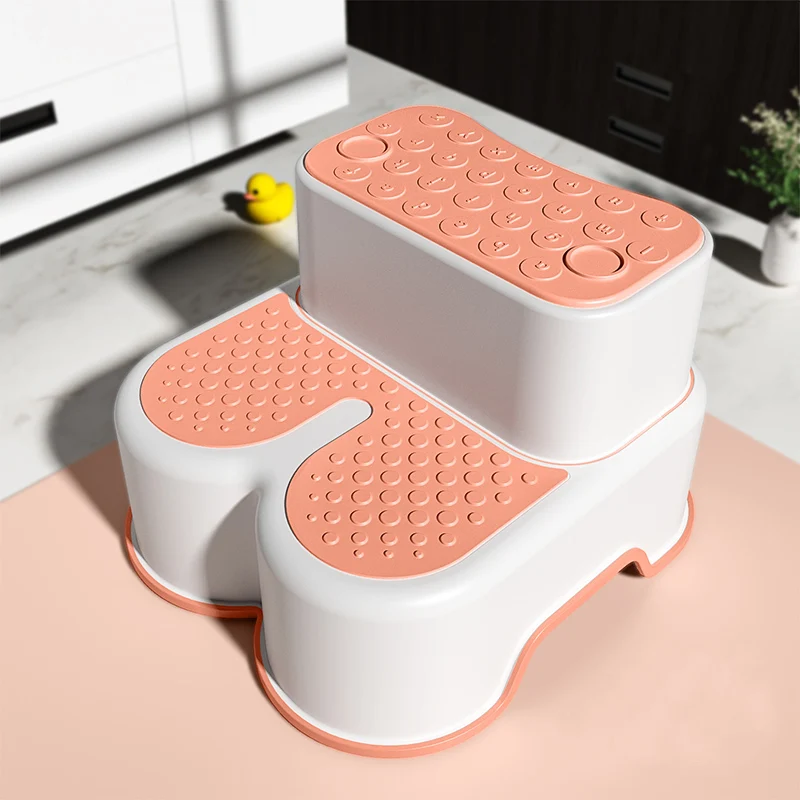 Stackable Two 2 Step Bathroom Portables Toilet Squat Helper Baby Foot Step Stepping Plastic Ottoman Footstool Stools For Kids