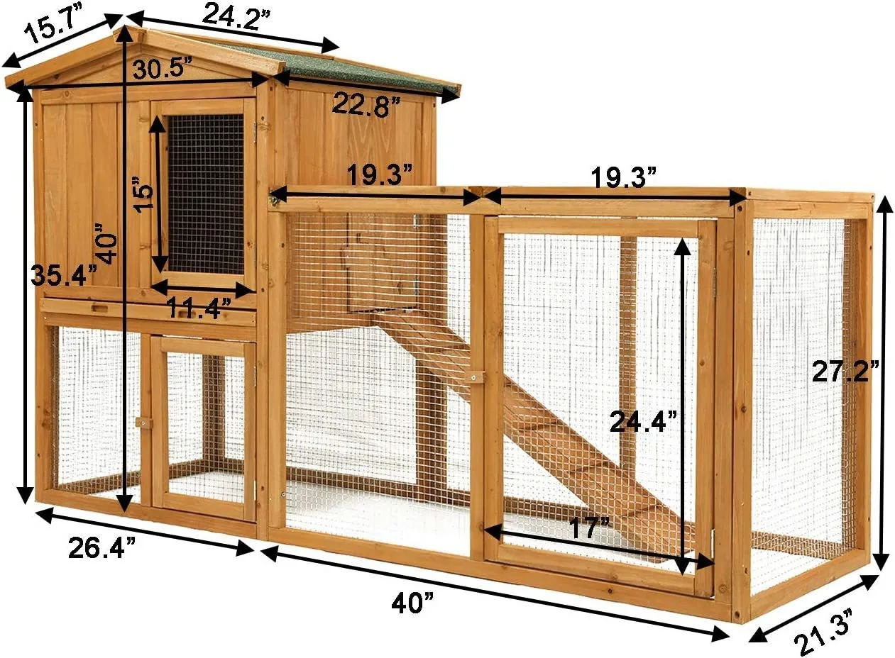 New Outdoor Rainproof Wooden Chicken and Rabbit Cages