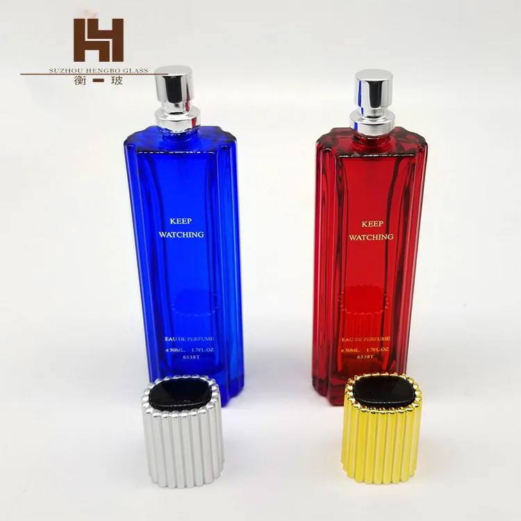  100 мл красный и синий кубовидный парфюмерный стеклянный флакон от производителя 6538T