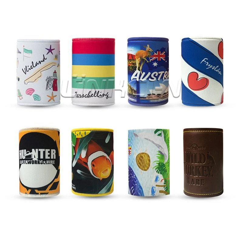 Customized Sublimation Printing Logo Neoprene 330ml Portable Beer Ice Can Cooler