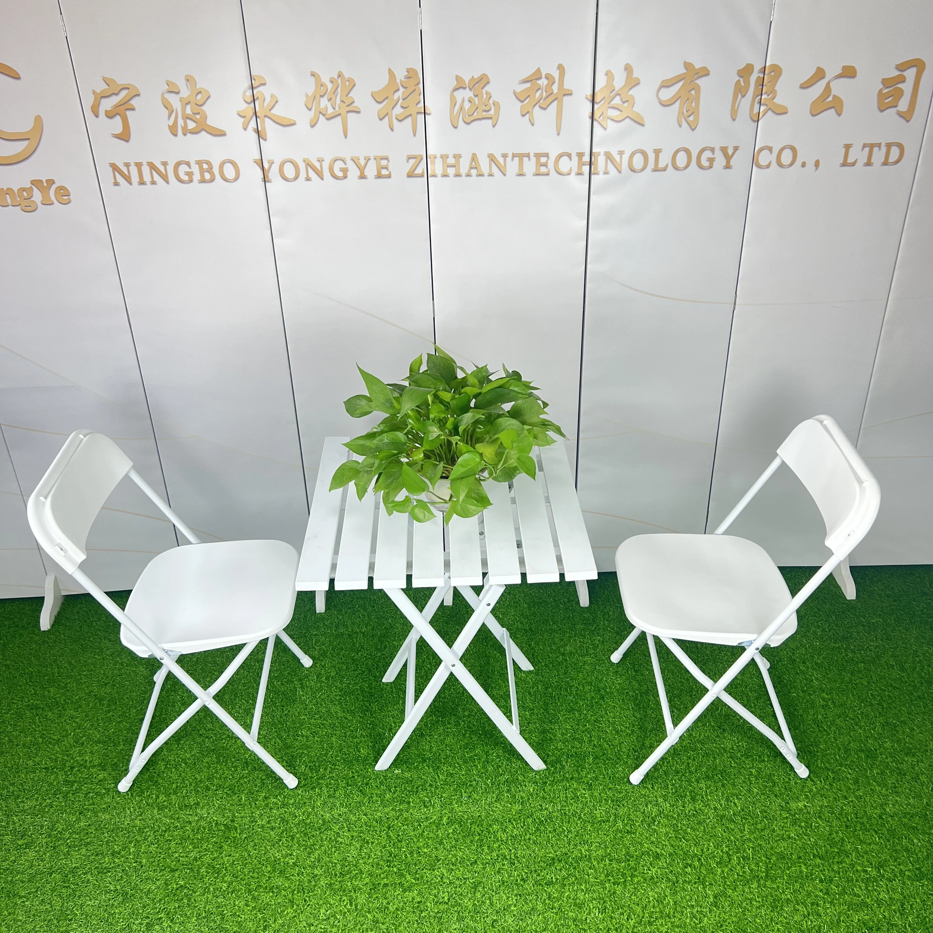 Hotel Outdoor Plastic Foldable Wedding Party Banquet Chairs Stackable Folding Tables and Chairs for Events Birthday Party