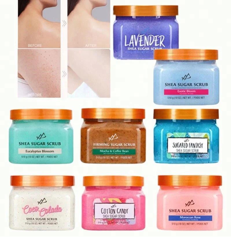 Remove Dead Skin Organic Natural Scrub Shea Butter Sugar Body Mens Face Care wholesale Vegan Fruit products body scrub
