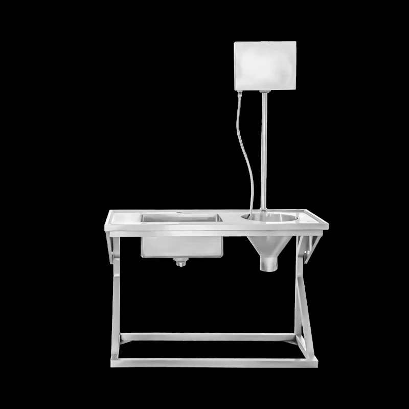 Factory custom hospital medical wash basin 304 stainless steel sluice disposal unit with sink