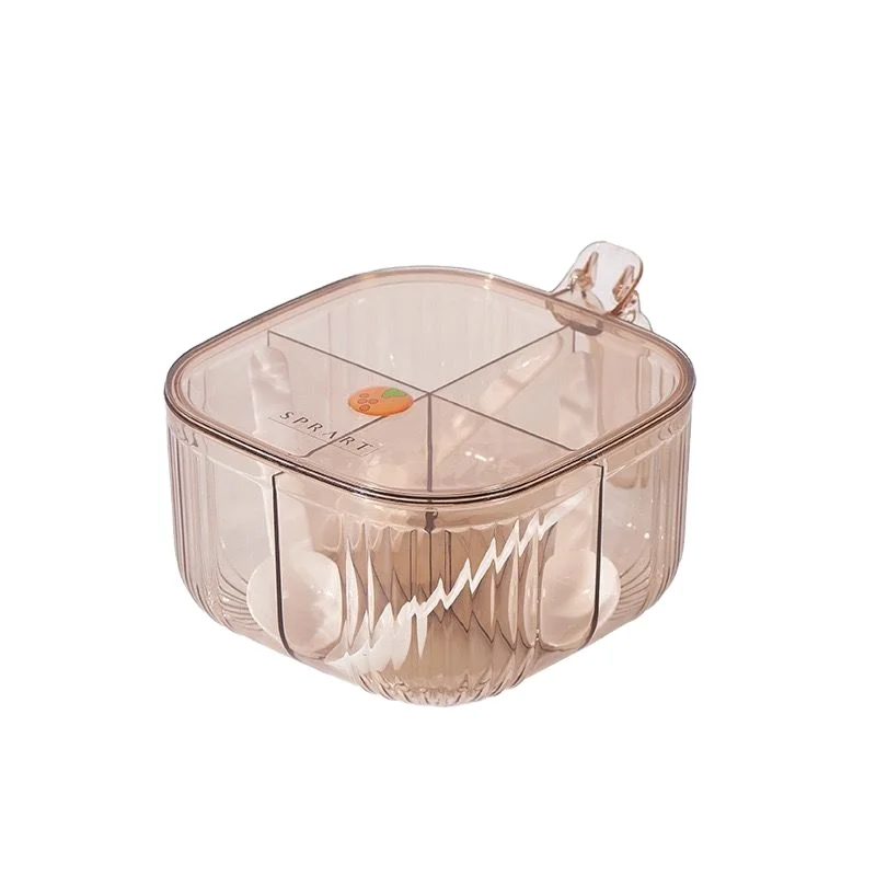 Four grid integrated transparent seasoning box seasoning storage box seasoning jar kitchen and household use