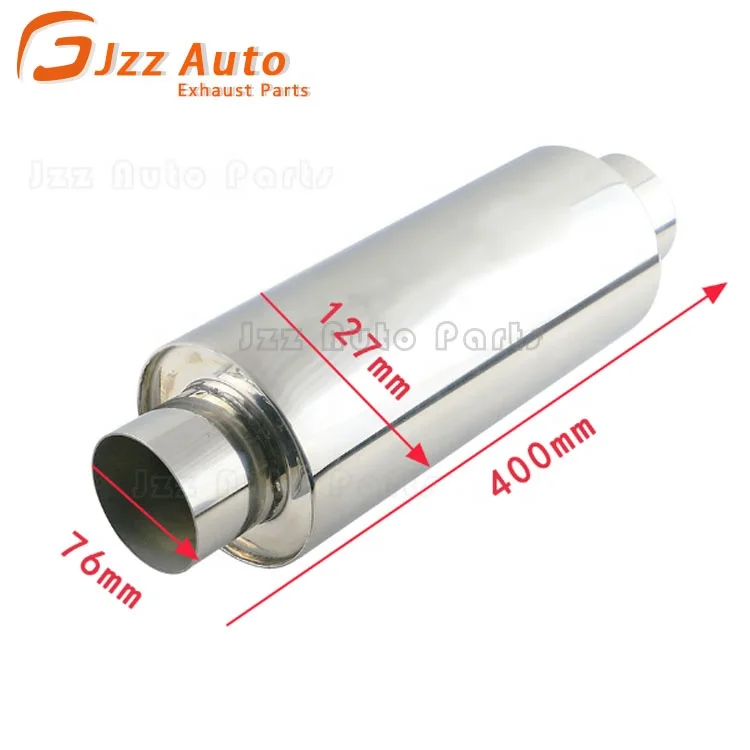 Auto Performance Parts Tuning Exhaust Systems Universal Resonator Stainless Steel 76mm Straight Round Muffler Car Silencer