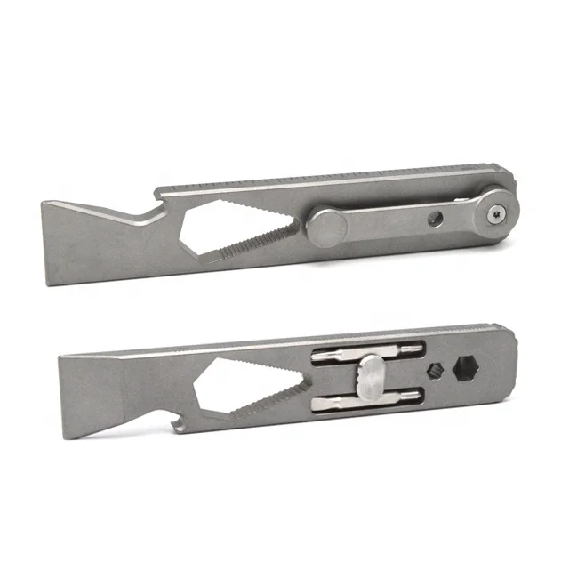 TC4 Titanium Alloy Multi Tool Crowbar Bottle Opener Titanium Pry Bar EDC Multifunction Tools for keychains bottle opener